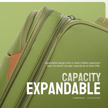 Cambridge Lightweight Carry On Luggage,Softside Expandable Suitcase with Spinner Wheel (20-Inch, Misted Yellow)
