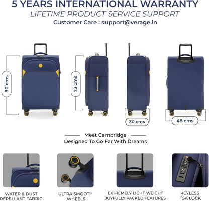 Cambridge Lightweight Carry On Luggage,Softside Expandable Suitcase with Spinner Wheel (20-Inch, Misted Yellow)