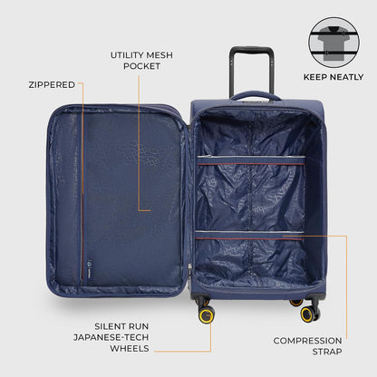 Cambridge Lightweight Carry On Luggage,Softside Expandable Suitcase with Spinner Wheel (20-Inch, Misted Yellow)