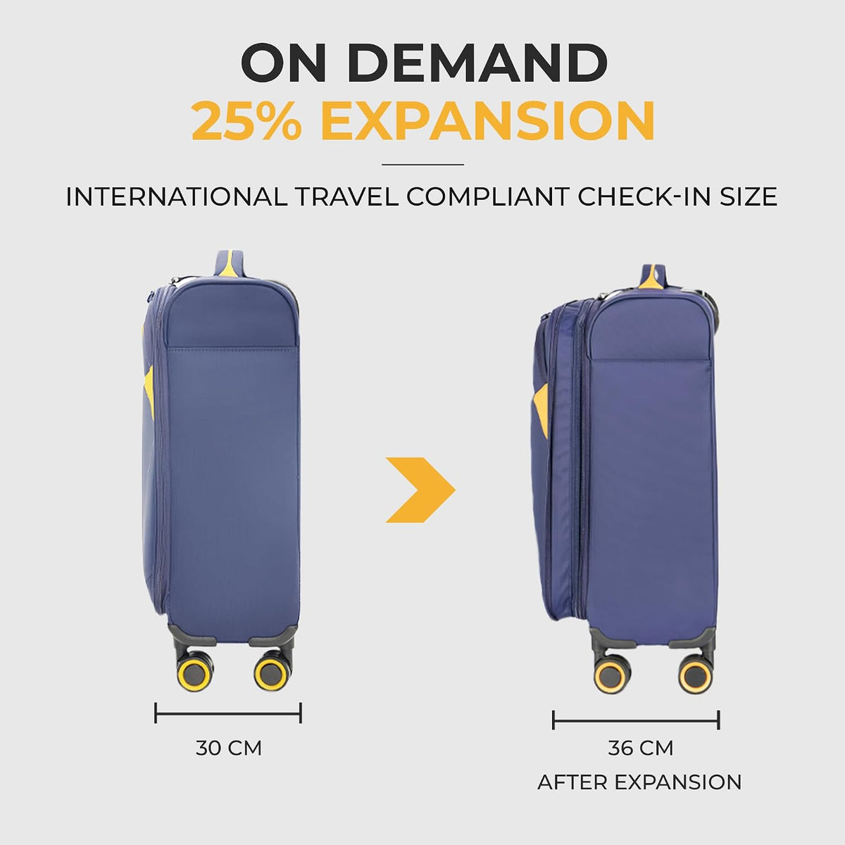 Cambridge Lightweight Carry On Luggage,Softside Expandable Suitcase with Spinner Wheel (20-Inch, Misted Yellow)