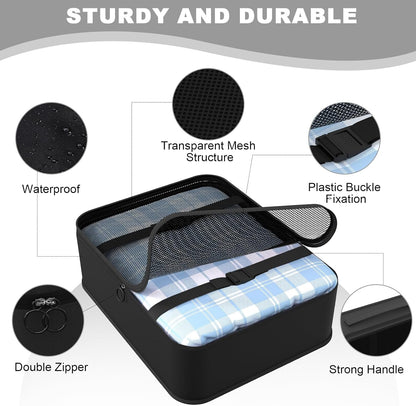8 Set Packing Cubes for Travel,Suitcase Organizer Bags for Luggage with Shoe & Hanging Toiletry Bag, Vacation Essentials & Accessories for Cruise Ship, Airplane Must-Have,Road Trip & Camp Gifts(Cream)