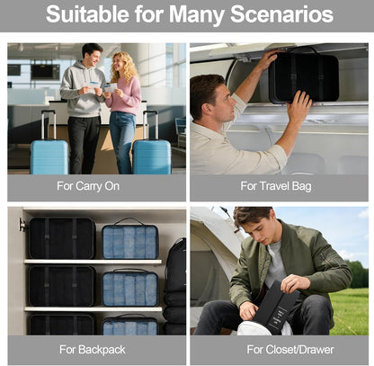 8 Set Packing Cubes for Travel,Suitcase Organizer Bags for Luggage with Shoe & Hanging Toiletry Bag, Vacation Essentials & Accessories for Cruise Ship, Airplane Must-Have,Road Trip & Camp Gifts(Cream)