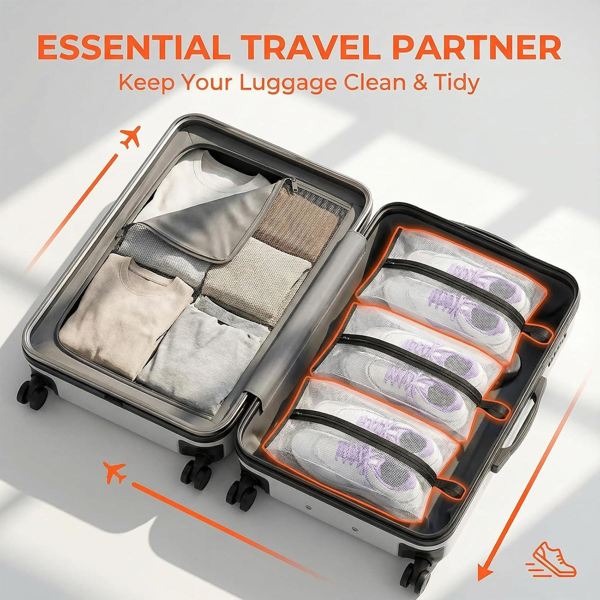 12 Pcs Shoe Bags for Travel, Waterproof Travel Shoe Bag with Zipper & Handle Portable Shoe Storage Bag Portable Boots Organizer for Men Women