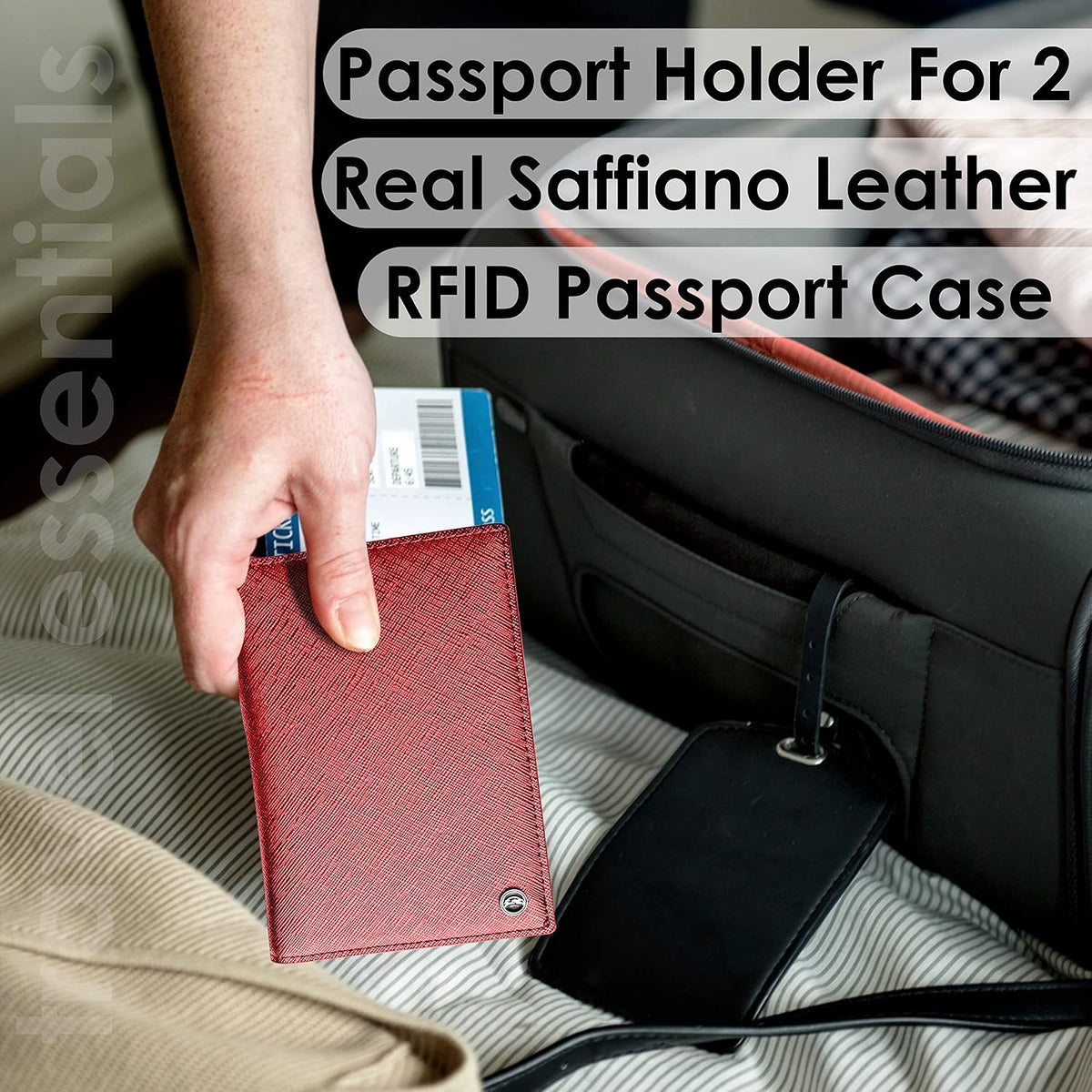 2 Passport Holder - Travel Essentials, RFID Blocking Wallet Credit Card Organiser, Plain Accessories Slim Cover For Men & Women | Travel Essentials