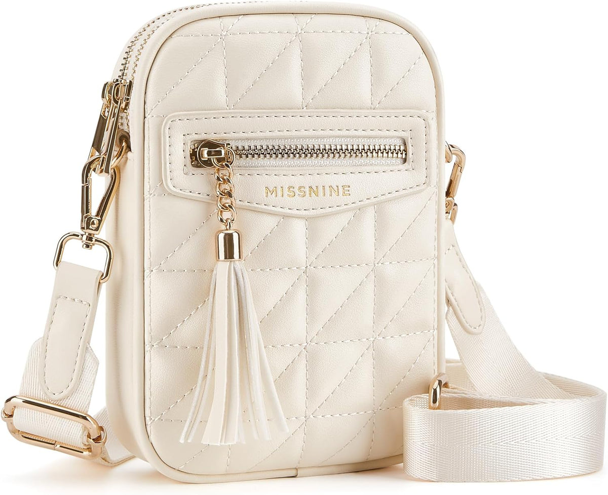 Small Crossbody Bags for Women RFID Cell Phone Purses Quilted Trendy Shoulder Purses with Wide Adjustable Strap