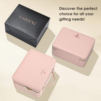 Leather Makeup Case with LED Lighted Mirror 11.4 Inch Travel Makeup Bag Adjustable Brightness in 3 Colors Cosmetic Organizer Artist Storage Bag with Dividers Brush Holder Bag Vanity White