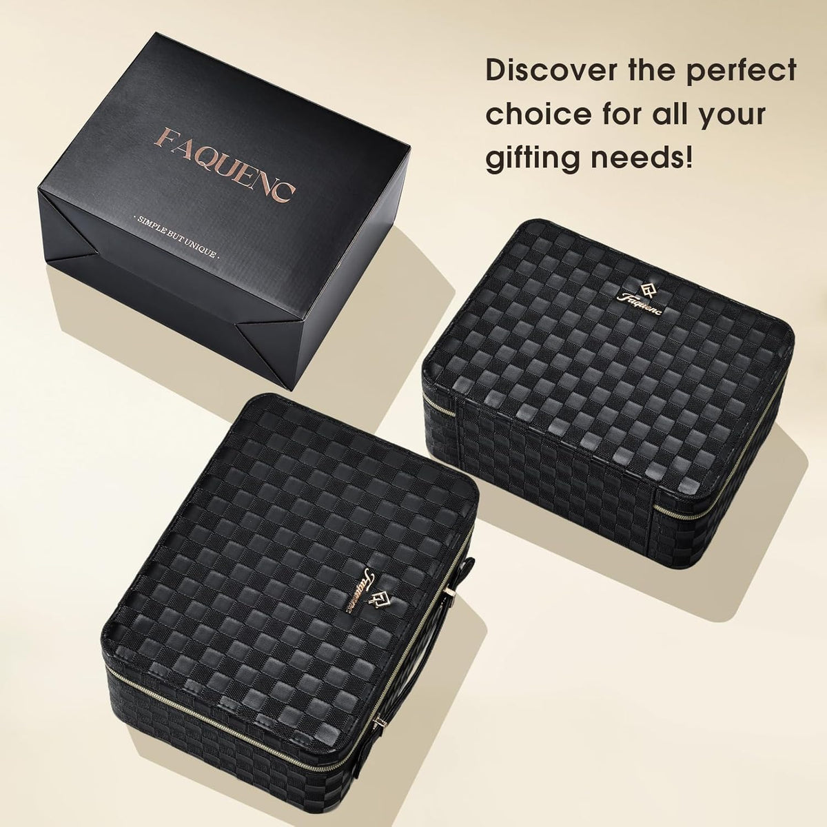 Leather Makeup Case with LED Lighted Mirror 11.4 Inch Travel Makeup Bag Adjustable Brightness in 3 Colors Cosmetic Organizer Artist Storage Bag with Dividers Brush Holder Bag Vanity White