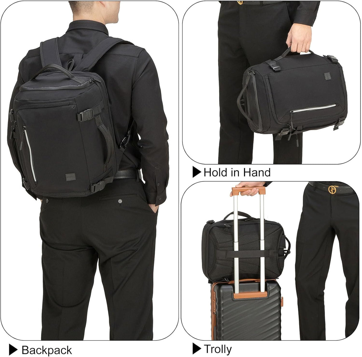 Travel Laptop Backpack Carry On Flight Approved with Large Cup Holder Pocket,Personal Item Expandable Backpacks for Men and Women,Business Weekender Bags Fit 17.3 Inch Computer/Notebook