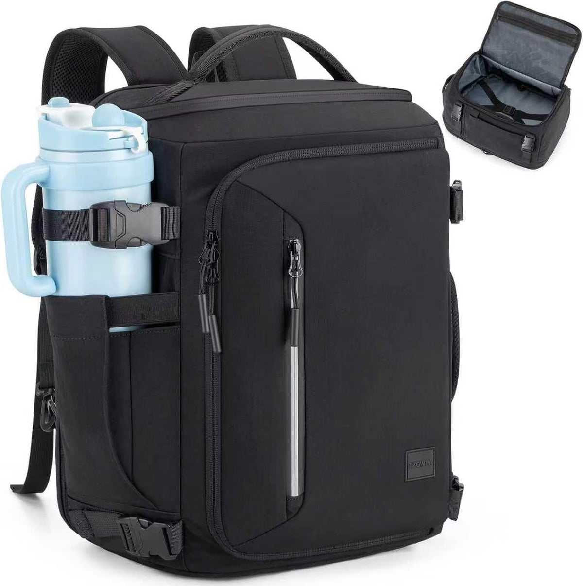 Travel Laptop Backpack Carry On Flight Approved with Large Cup Holder Pocket,Personal Item Expandable Backpacks for Men and Women,Business Weekender Bags Fit 17.3 Inch Computer/Notebook