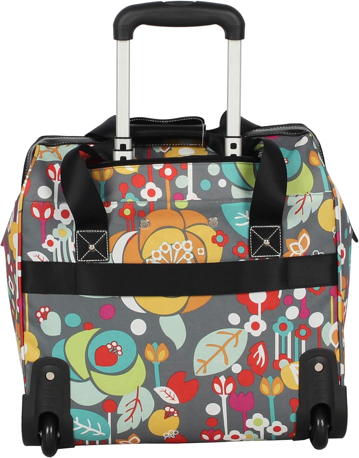 Designer Under the Seat Tote Cabin Luggage Collection - 15 Inch Patterned Carry on Bag For Women - Lightweight Suitcase with 2 Rolling Wheels (Wildwoods)