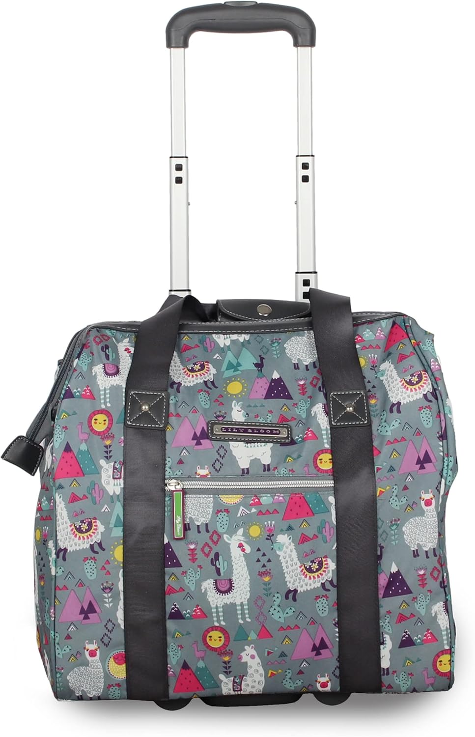 Designer Under the Seat Tote Cabin Luggage Collection - 15 Inch Patterned Carry on Bag For Women - Lightweight Suitcase with 2 Rolling Wheels (Wildwoods)