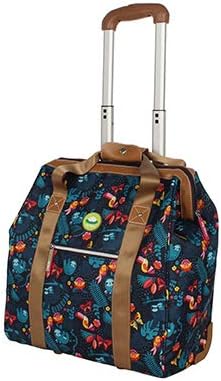 Designer Under the Seat Tote Cabin Luggage Collection - 15 Inch Patterned Carry on Bag For Women - Lightweight Suitcase with 2 Rolling Wheels (Wildwoods)