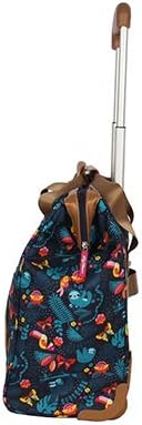 Designer Under the Seat Tote Cabin Luggage Collection - 15 Inch Patterned Carry on Bag For Women - Lightweight Suitcase with 2 Rolling Wheels (Wildwoods)
