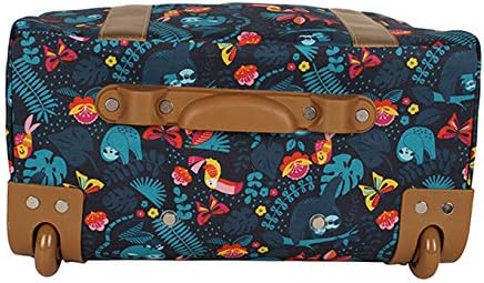 Designer Under the Seat Tote Cabin Luggage Collection - 15 Inch Patterned Carry on Bag For Women - Lightweight Suitcase with 2 Rolling Wheels (Wildwoods)