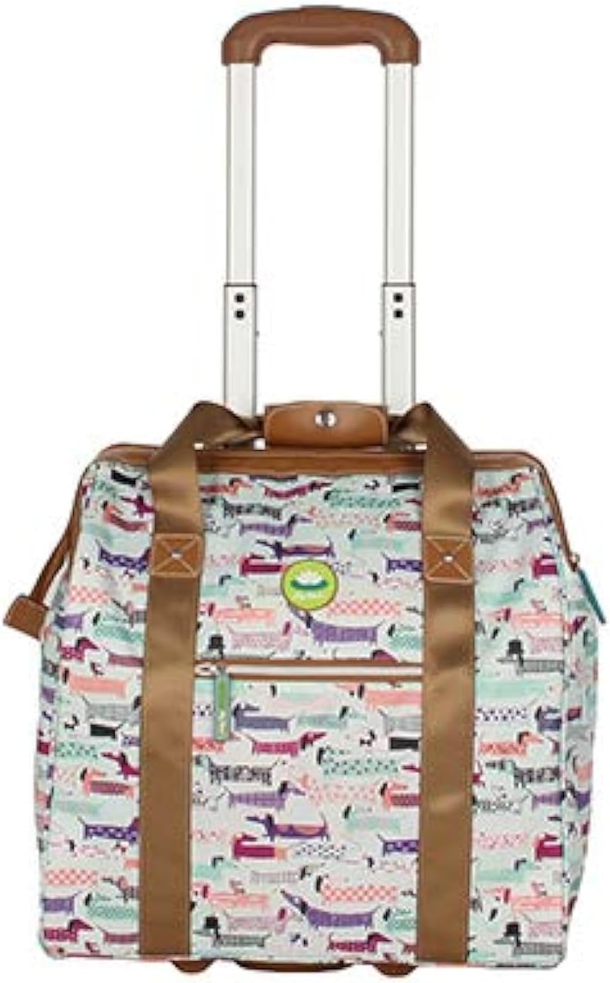 Designer Under the Seat Tote Cabin Luggage Collection - 15 Inch Patterned Carry on Bag For Women - Lightweight Suitcase with 2 Rolling Wheels (Wildwoods)