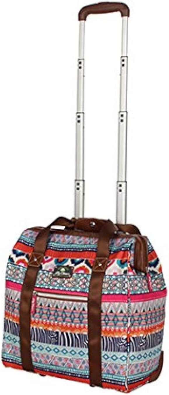Designer Under the Seat Tote Cabin Luggage Collection - 15 Inch Patterned Carry on Bag For Women - Lightweight Suitcase with 2 Rolling Wheels (Wildwoods)