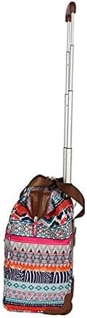 Designer Under the Seat Tote Cabin Luggage Collection - 15 Inch Patterned Carry on Bag For Women - Lightweight Suitcase with 2 Rolling Wheels (Wildwoods)