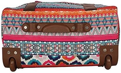 Designer Under the Seat Tote Cabin Luggage Collection - 15 Inch Patterned Carry on Bag For Women - Lightweight Suitcase with 2 Rolling Wheels (Wildwoods)