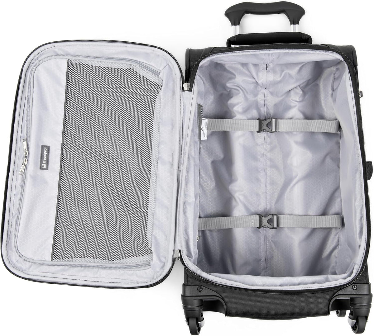 Maxlite 5 Softside 2pc Set Expandable Carry On Upright 2 Wheel Luggage/Soft Underseat Tote, Lightweight Suitcase, Men and Women, Black