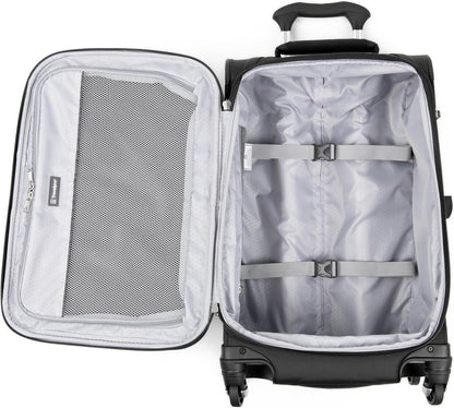 Maxlite 5 Softside 2pc Set Expandable Carry On Upright 2 Wheel Luggage/Soft Underseat Tote, Lightweight Suitcase, Men and Women, Black