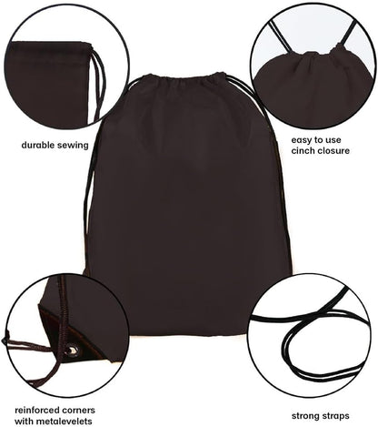 Drawstring Backpack Bulk 50 Packs Draw String Bags for Gym Sports Trip Pedestrianism Cinch Sack DIY for Women Men (black)
