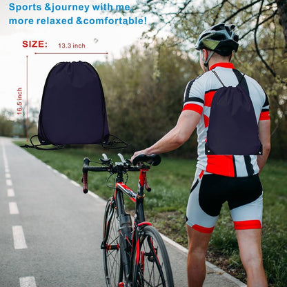 Drawstring Backpack Bulk 50 Packs Draw String Bags for Gym Sports Trip Pedestrianism Cinch Sack DIY for Women Men (black)