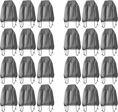 Drawstring Backpack Bulk 50 Packs Draw String Bags for Gym Sports Trip Pedestrianism Cinch Sack DIY for Women Men (black)