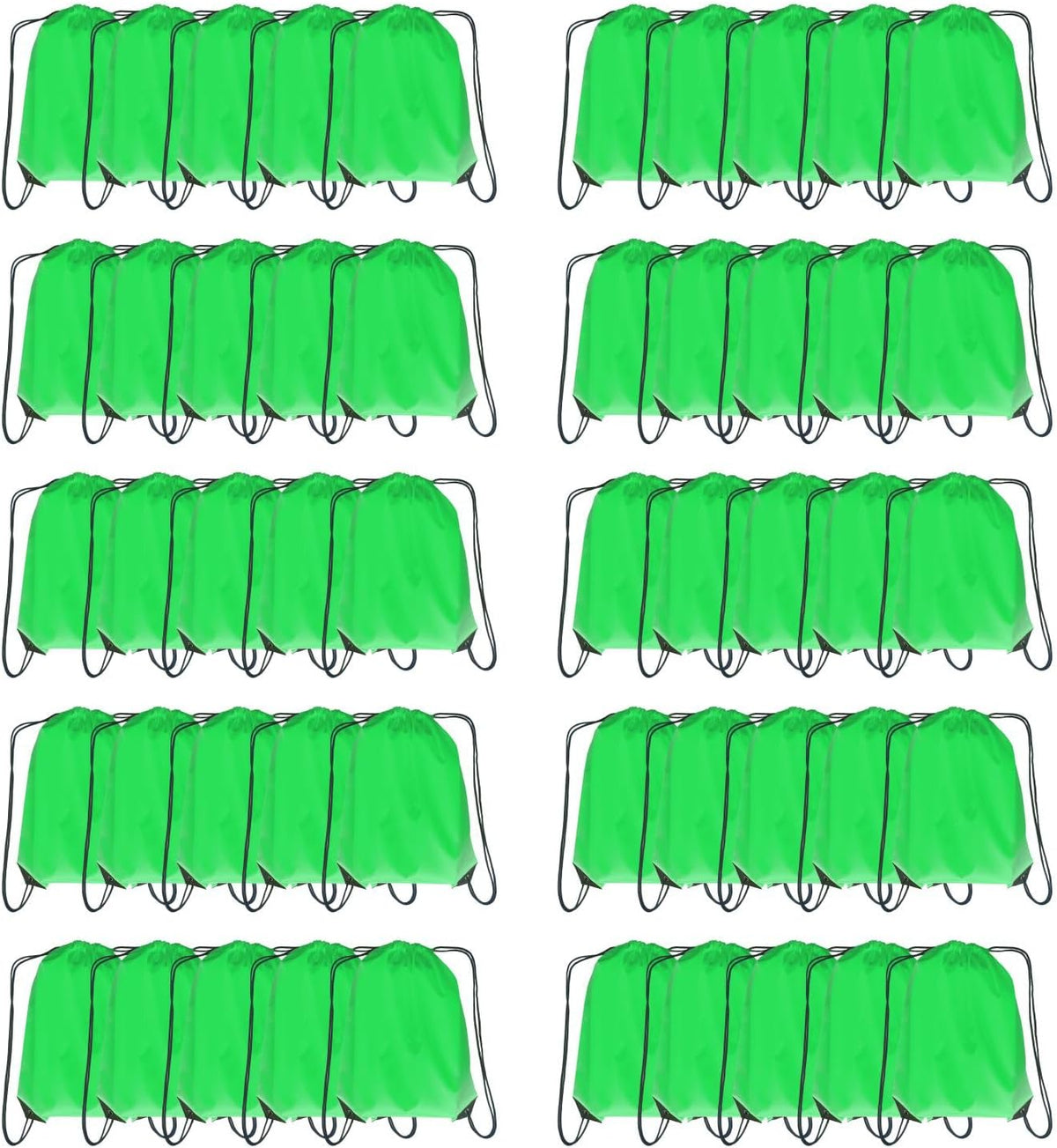 Drawstring Backpack Bulk 50 Packs Draw String Bags for Gym Sports Trip Pedestrianism Cinch Sack DIY for Women Men (black)