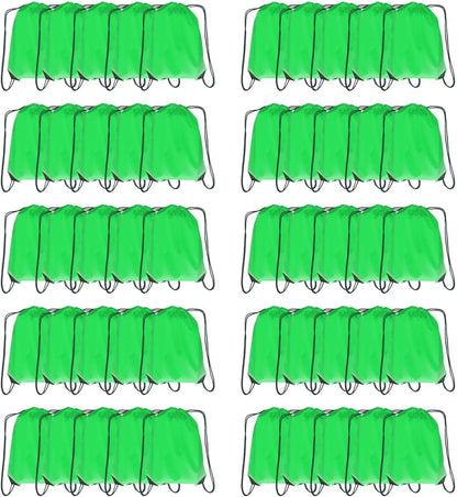 Drawstring Backpack Bulk 50 Packs Draw String Bags for Gym Sports Trip Pedestrianism Cinch Sack DIY for Women Men (black)