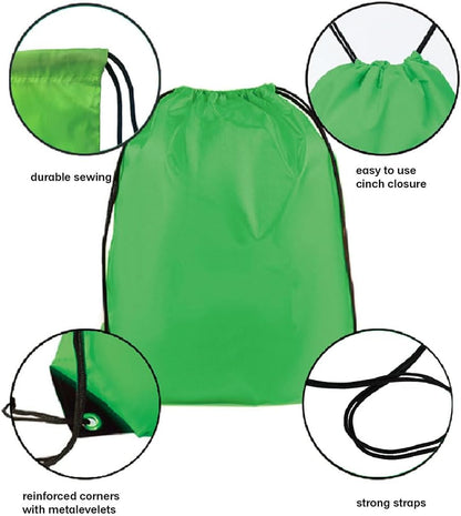 Drawstring Backpack Bulk 50 Packs Draw String Bags for Gym Sports Trip Pedestrianism Cinch Sack DIY for Women Men (black)