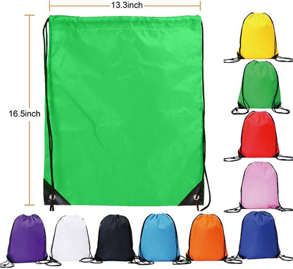 Drawstring Backpack Bulk 50 Packs Draw String Bags for Gym Sports Trip Pedestrianism Cinch Sack DIY for Women Men (black)