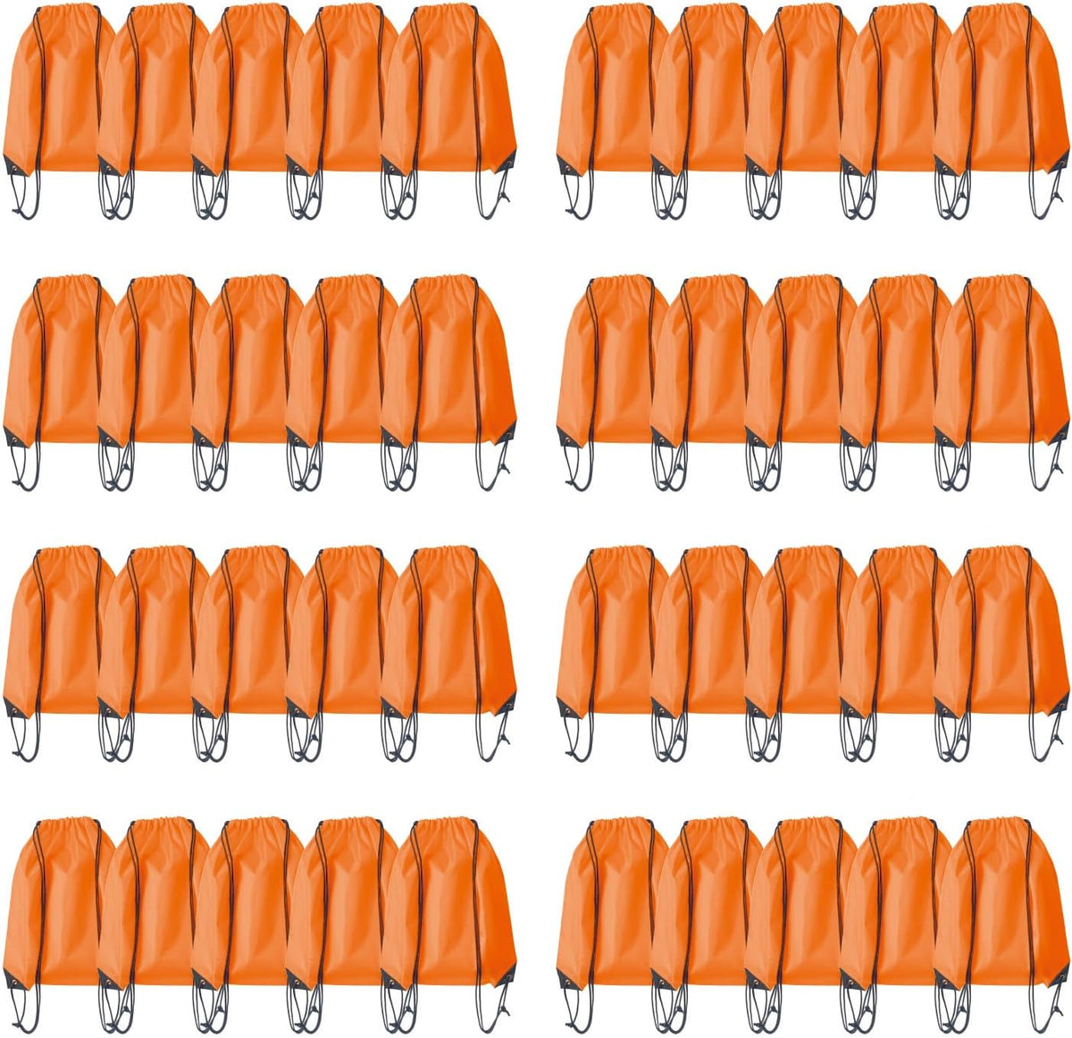 Drawstring Backpack Bulk 50 Packs Draw String Bags for Gym Sports Trip Pedestrianism Cinch Sack DIY for Women Men (black)