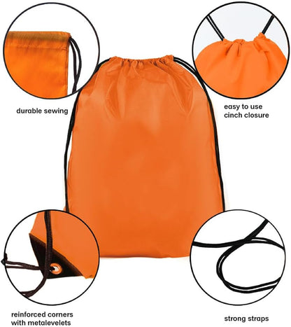 Drawstring Backpack Bulk 50 Packs Draw String Bags for Gym Sports Trip Pedestrianism Cinch Sack DIY for Women Men (black)