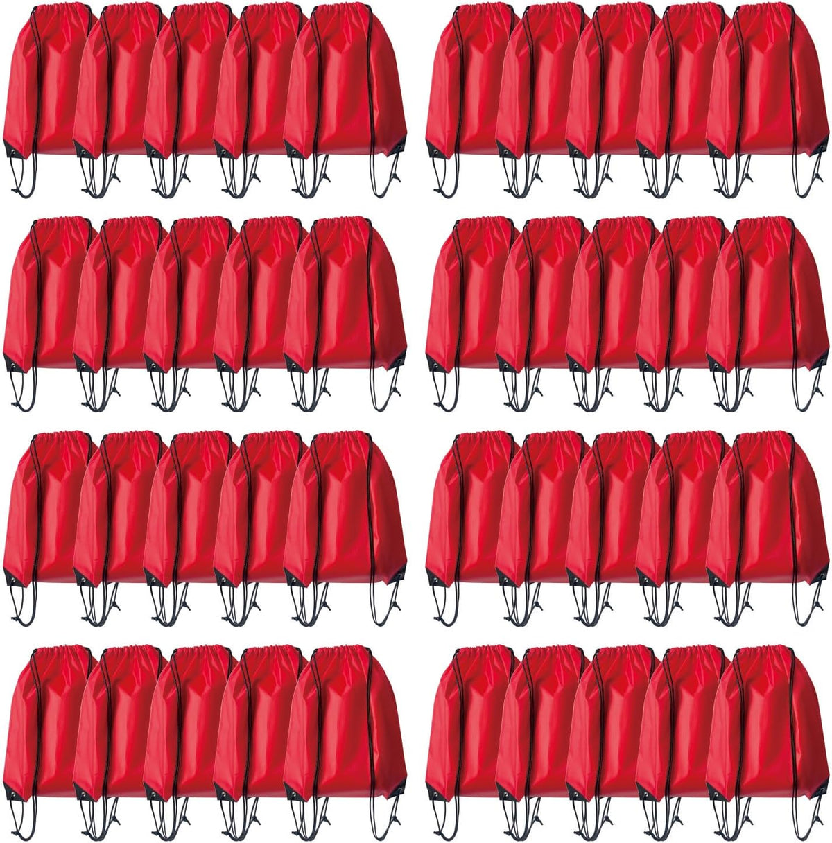 Drawstring Backpack Bulk 50 Packs Draw String Bags for Gym Sports Trip Pedestrianism Cinch Sack DIY for Women Men (black)