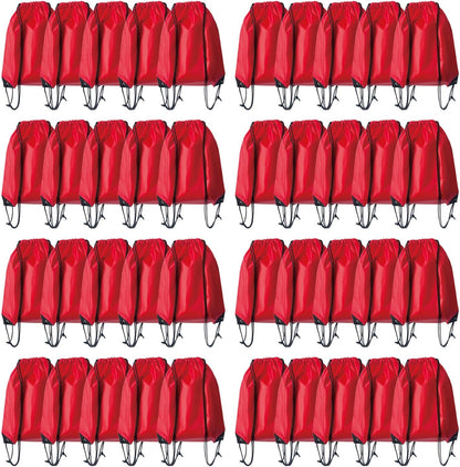 Drawstring Backpack Bulk 50 Packs Draw String Bags for Gym Sports Trip Pedestrianism Cinch Sack DIY for Women Men (black)