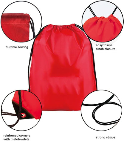 Drawstring Backpack Bulk 50 Packs Draw String Bags for Gym Sports Trip Pedestrianism Cinch Sack DIY for Women Men (black)