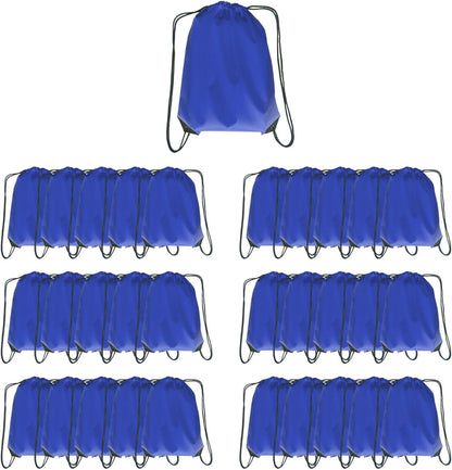 Drawstring Backpack Bulk 50 Packs Draw String Bags for Gym Sports Trip Pedestrianism Cinch Sack DIY for Women Men (black)