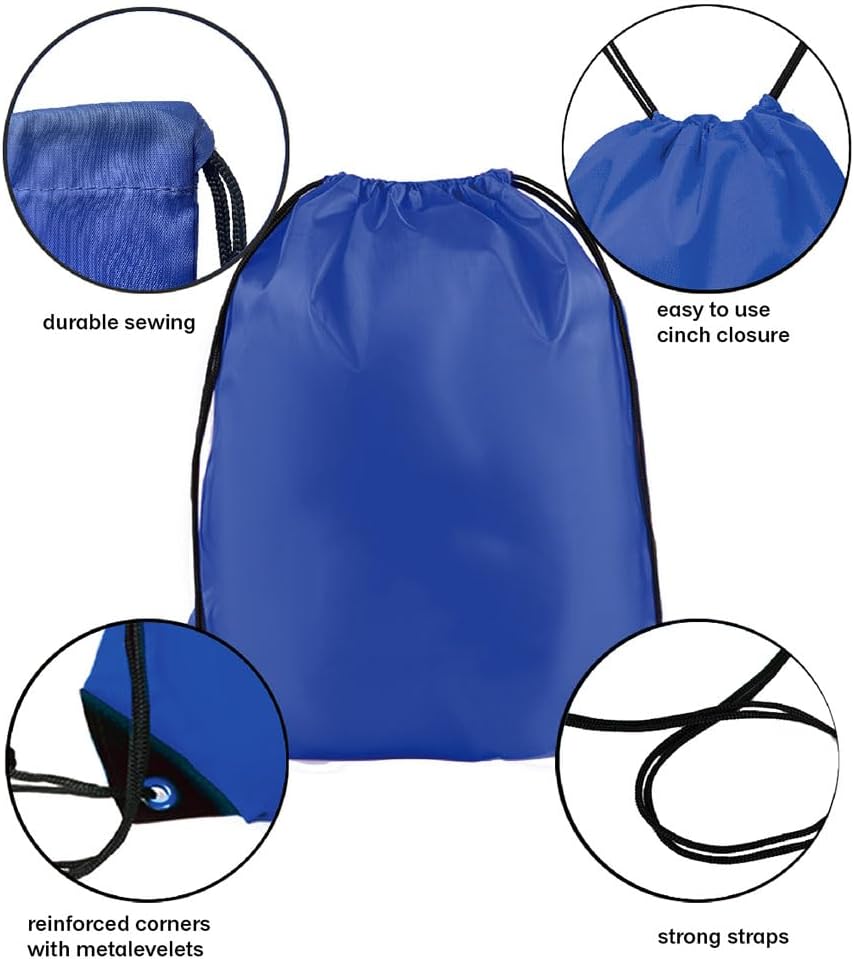 Drawstring Backpack Bulk 50 Packs Draw String Bags for Gym Sports Trip Pedestrianism Cinch Sack DIY for Women Men (black)