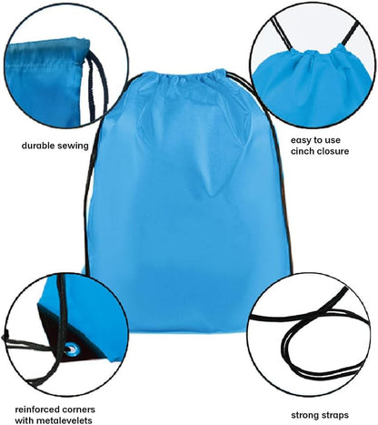 Drawstring Backpack Bulk 50 Packs Draw String Bags for Gym Sports Trip Pedestrianism Cinch Sack DIY for Women Men (black)