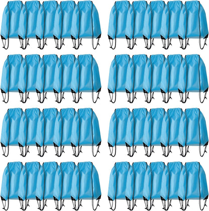 Drawstring Backpack Bulk 50 Packs Draw String Bags for Gym Sports Trip Pedestrianism Cinch Sack DIY for Women Men (black)