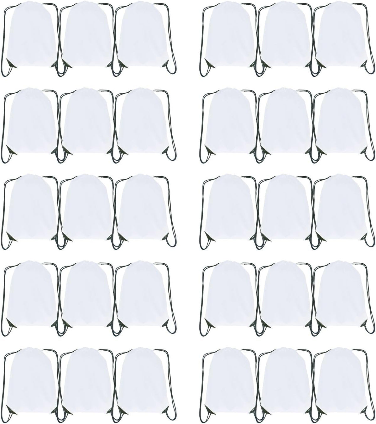 Drawstring Backpack Bulk 50 Packs Draw String Bags for Gym Sports Trip Pedestrianism Cinch Sack DIY for Women Men (black)