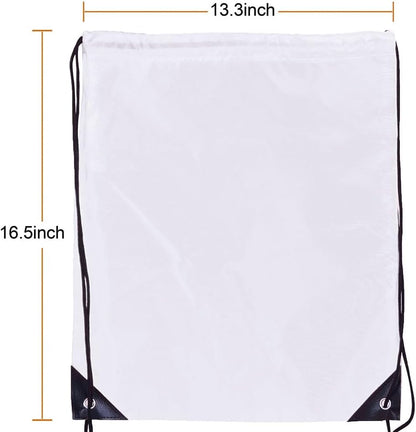 Drawstring Backpack Bulk 50 Packs Draw String Bags for Gym Sports Trip Pedestrianism Cinch Sack DIY for Women Men (black)