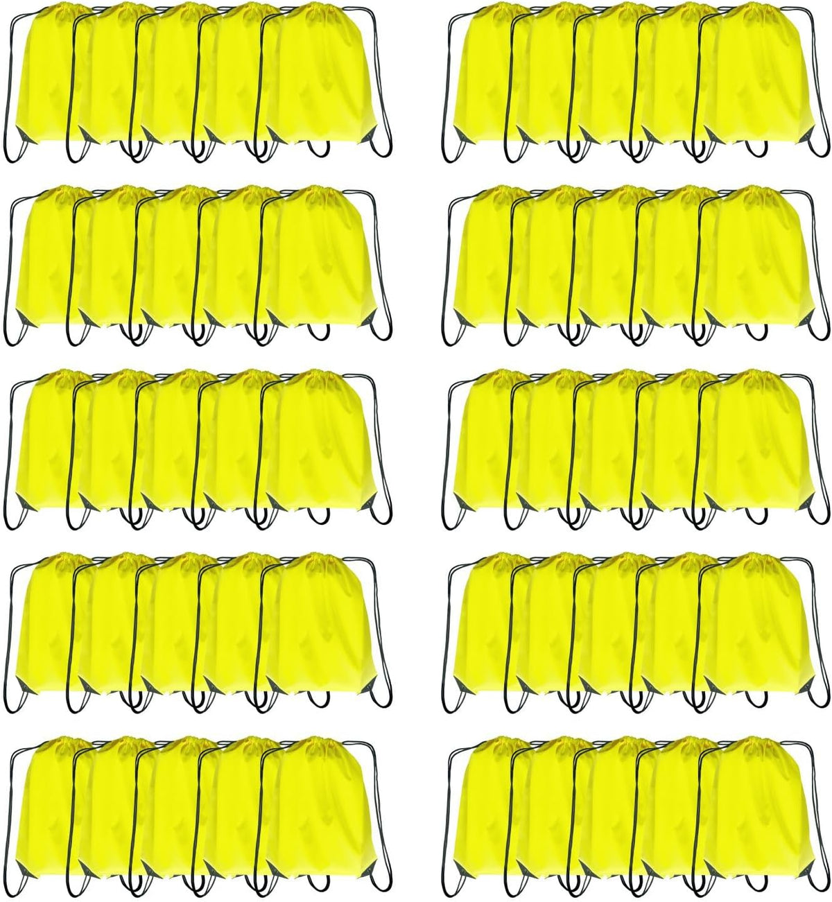 Drawstring Backpack Bulk 50 Packs Draw String Bags for Gym Sports Trip Pedestrianism Cinch Sack DIY for Women Men (black)