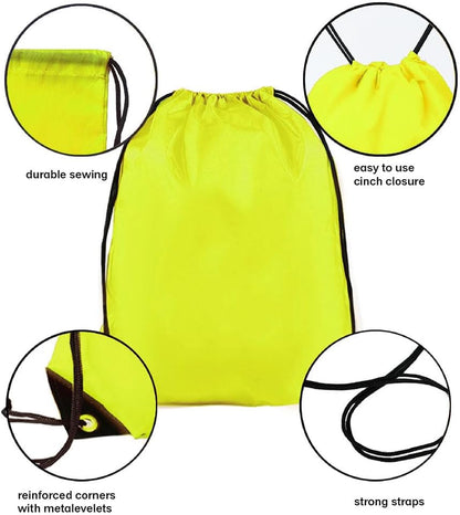Drawstring Backpack Bulk 50 Packs Draw String Bags for Gym Sports Trip Pedestrianism Cinch Sack DIY for Women Men (black)