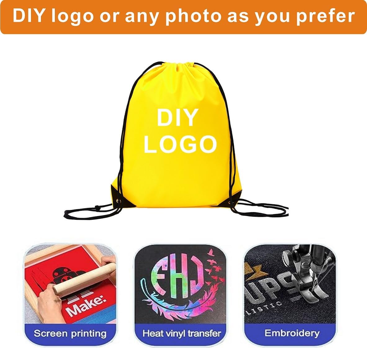 Drawstring Backpack Bulk 50 Packs Draw String Bags for Gym Sports Trip Pedestrianism Cinch Sack DIY for Women Men (black)