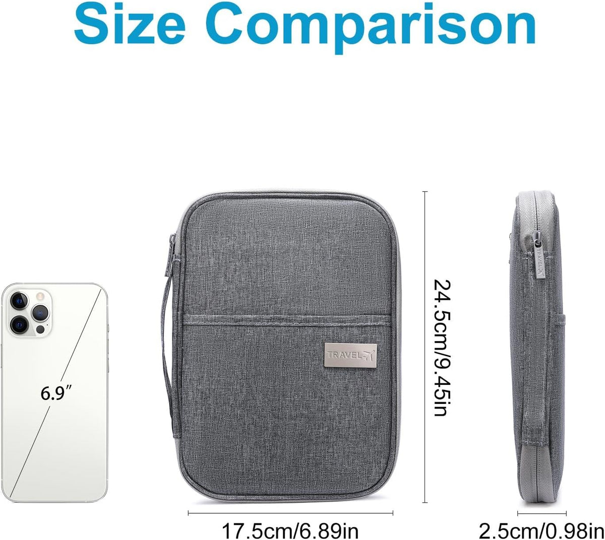 Family Passport Wallet Holder,Waterproof Multi functional Travel Document Organizer for Men Women Travel Wallet
