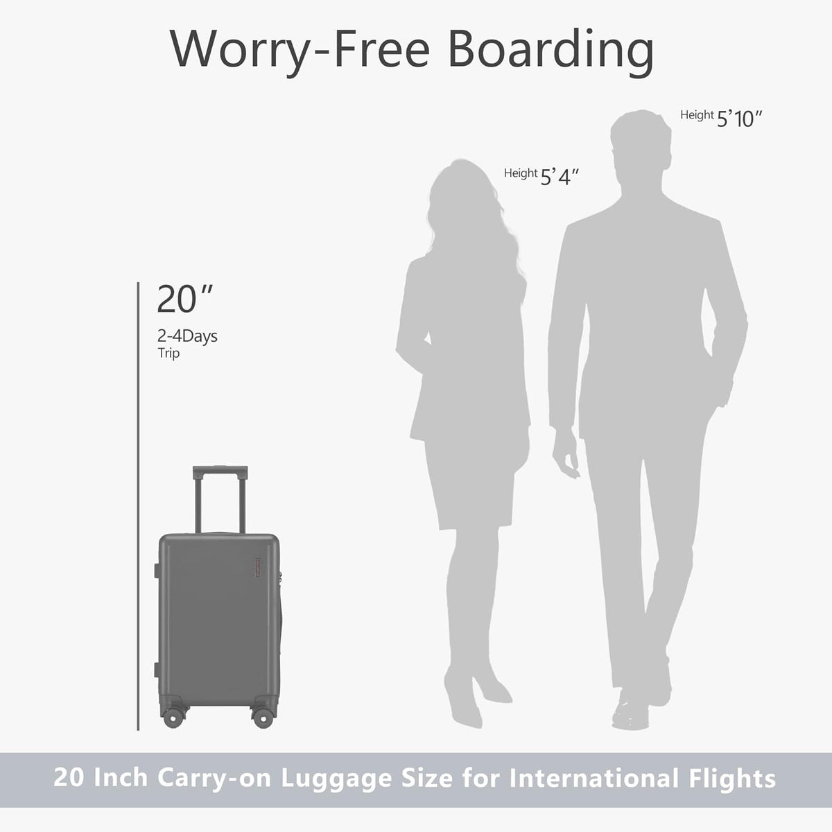 20 Inch Carry-on Luggage Airline Approved with TSA Lock | 22x14x9 Hard Shell Small Rolling Travel Carry on Suitcase with 4 Silent Spinner Wheels for Business Trip, Holiday, Women, Men
