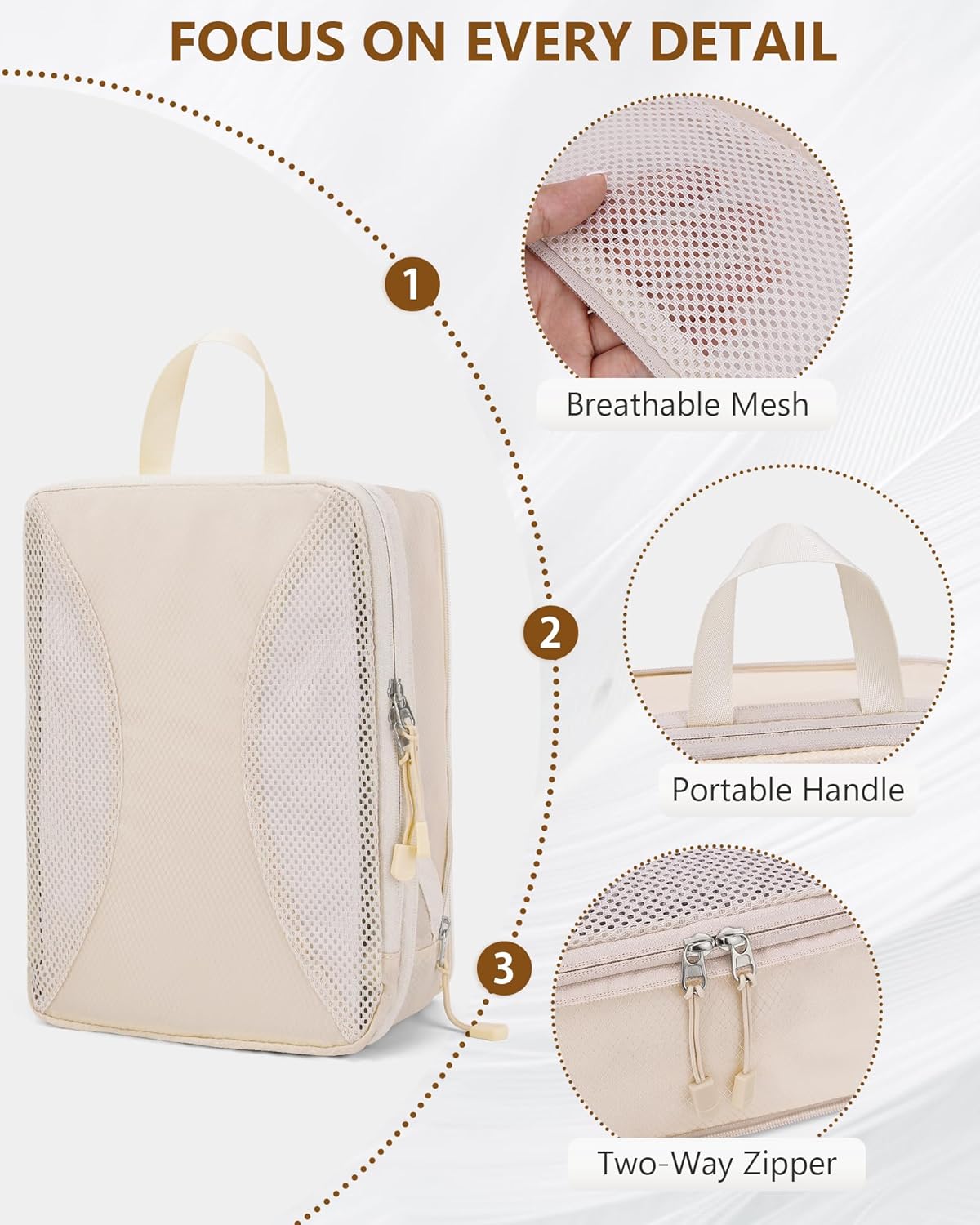 12pc Compression Packing Cubes for Suitcases, Expandable Travel Organizer Bags Set for Luggage, Lightweight Carry On Essentials, Beige