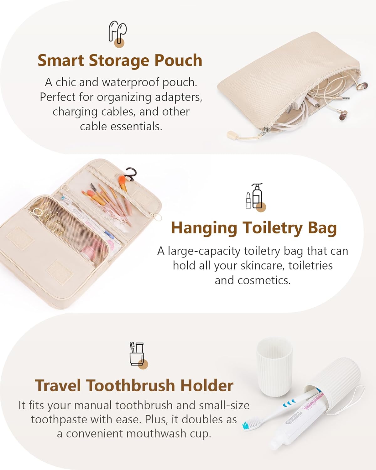 12pc Compression Packing Cubes for Suitcases, Expandable Travel Organizer Bags Set for Luggage, Lightweight Carry On Essentials, Beige