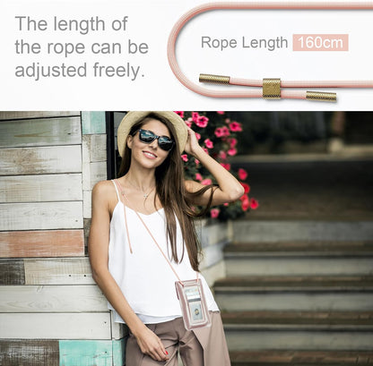 Small Crossbody Bag Cell Phone Purse for Women Men Leather Mini Shoulder Bag Wallet Case with Card Holder Slot Necklace Lanyard for All Phones iPhone Samsung Google up to 7.3" Black
